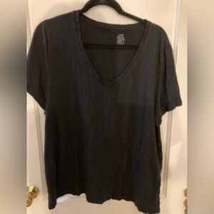 Aerie Real Soft, Black Short Sleeve Tshirt, V-neck, women’s size XL